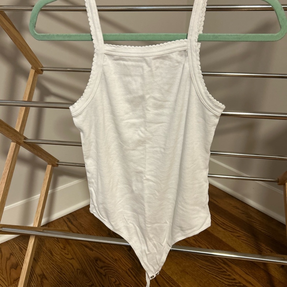 White Ribbed Bodysuit